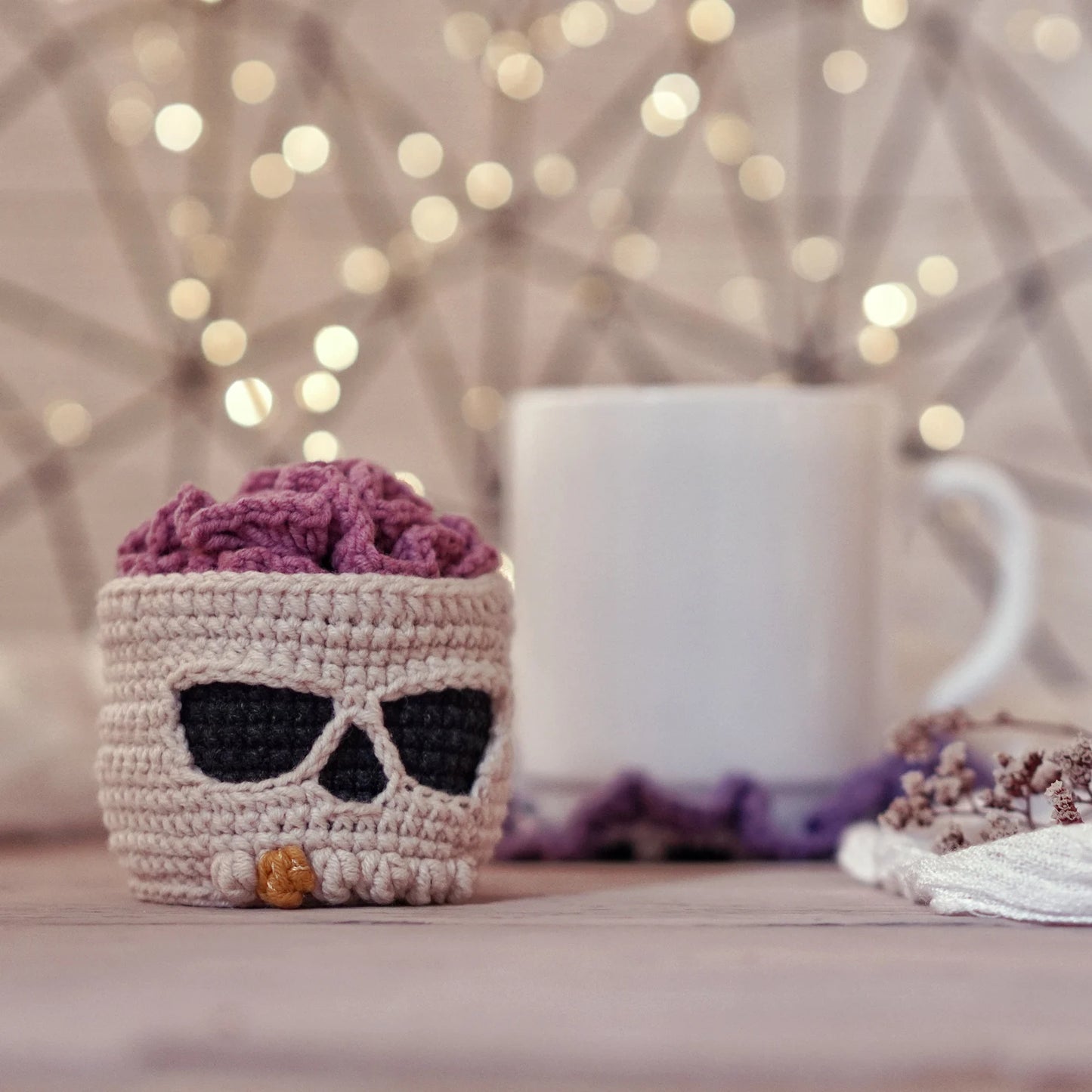 Brainy Skull Coaster set Crochet Pattern