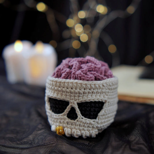 Brainy Skull Coaster set Crochet Pattern