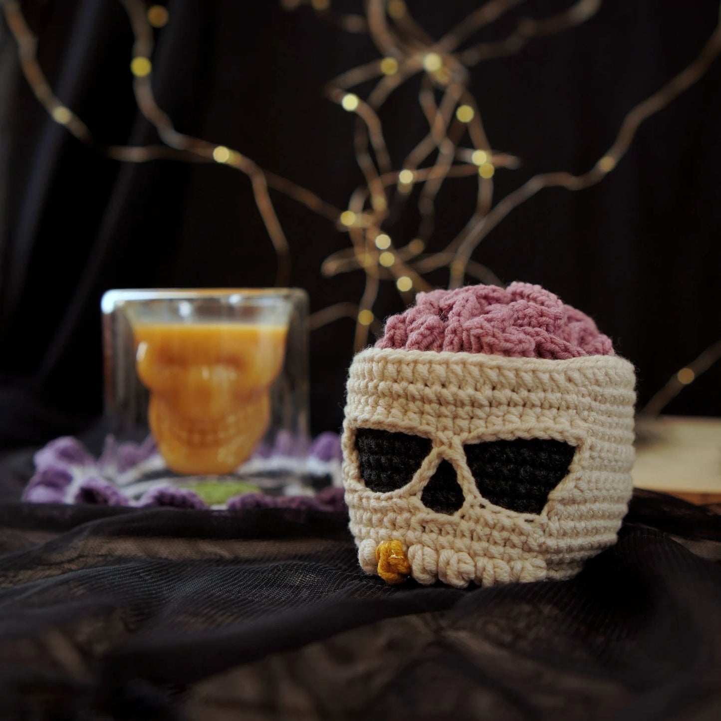 Brainy Skull Coaster set Crochet Pattern